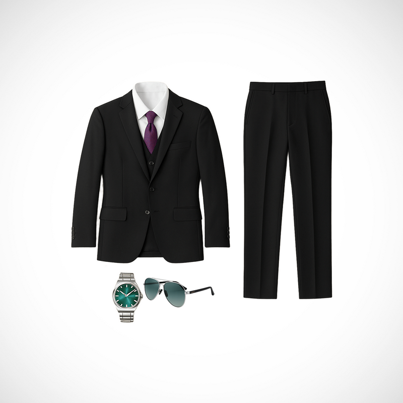 Conjunto de traje formal completo en tela Oxford Canvedish | REGALO: Corbata | PROMOCIÓN ESPECIAL 30 AÑOS - ENVÍO GRATIS