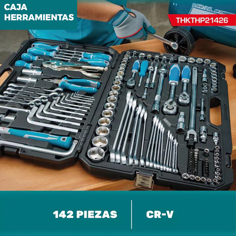 KIT ORIGINAL: PISTOLA DE IMPACTO + CAJA HERRAMIENTA 142 PIEZAS 2.0 - PROMOCION CIERRE DE LA TIENDA - ENVÍO GRATIS SOLO HOY