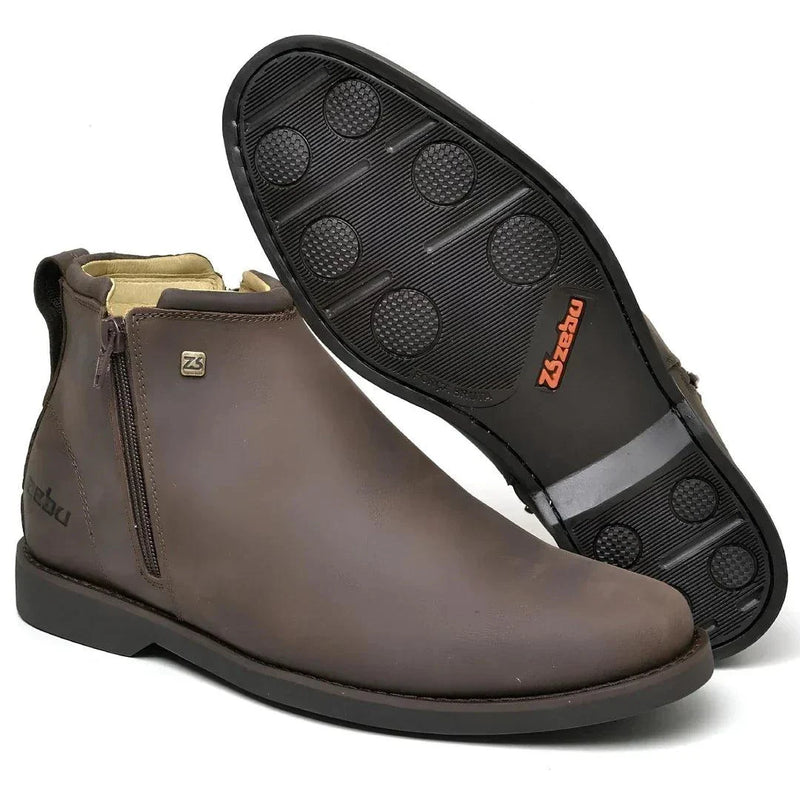 Kit Bota Zavu Casual Masculina de Cuero + 3 REGALOS: Cinturón, Gorra y Cartera | PROMOCIÓN ESPECIAL 30 AÑOS - ENVÍO GRATIS