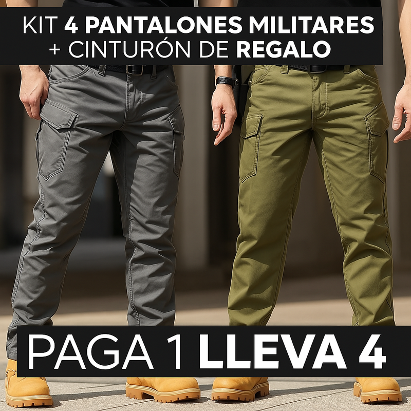 COMPRA 1 LLEVA 4 PANTALONES MILITARES TÁCTICOS + CINTURÓN DE REGALO (promoción solo hoy)