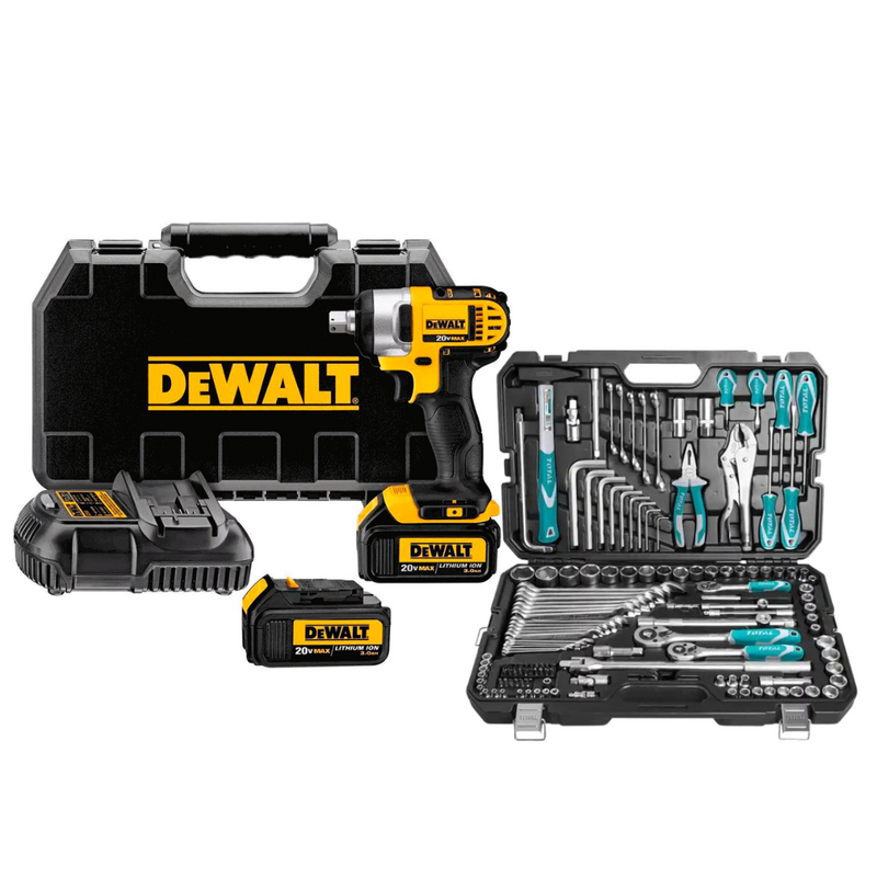 KIT DEWALT ORIGINAL: PISTOLA DE IMPACTO + CAJA HERRAMIENTA 142 PIEZAS 2.0 - PROMOCION CIERRE DE LA TIENDA -  ENVÍO GRATIS