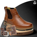 KIT BOTA ORTOPÉDICA MASCULINA ZAMU EN 100% CUERO VACUNO + REGALOS: CINTURÓN, GORRA Y BILLETERA