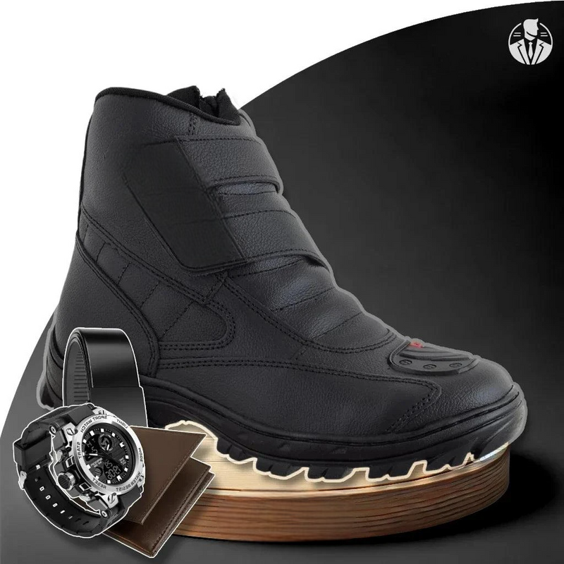 Kit Bota Ortopédica Vulkan con Caña Media de Cuero Floater + REGALOS: Reloj Táctico, Cinturón y Billetera. | PROMOCIÓN ESPECIAL 30 AÑOS - ENVÍO GRATIS