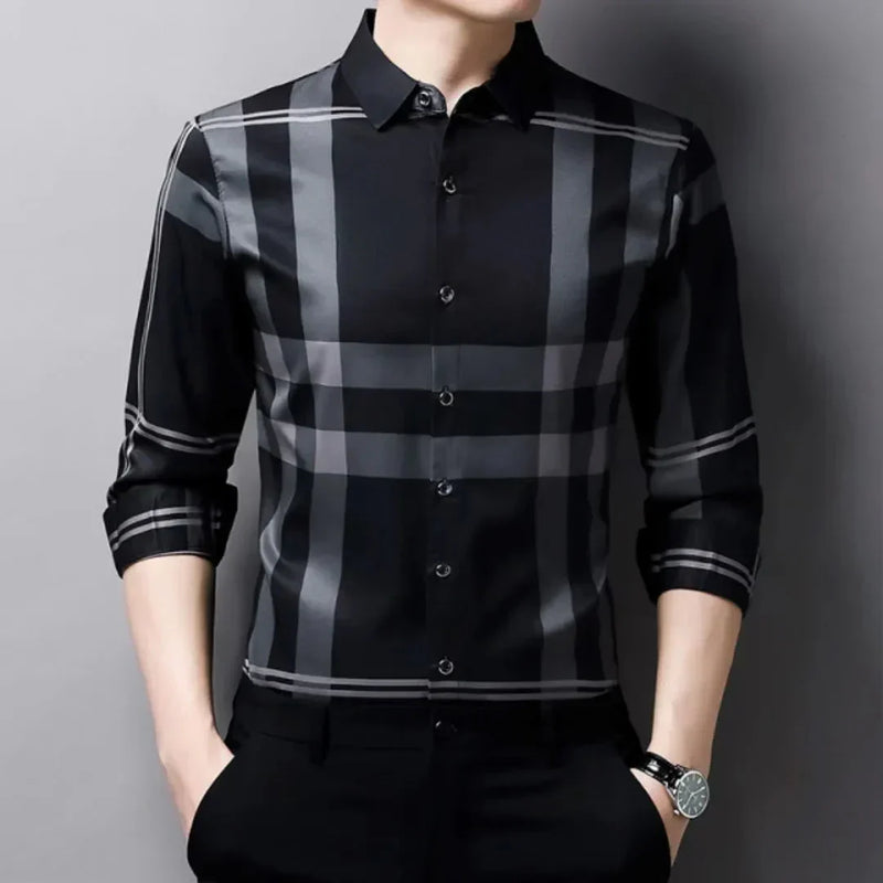 Camisa de Hombre de Manga Larga a Cuadros