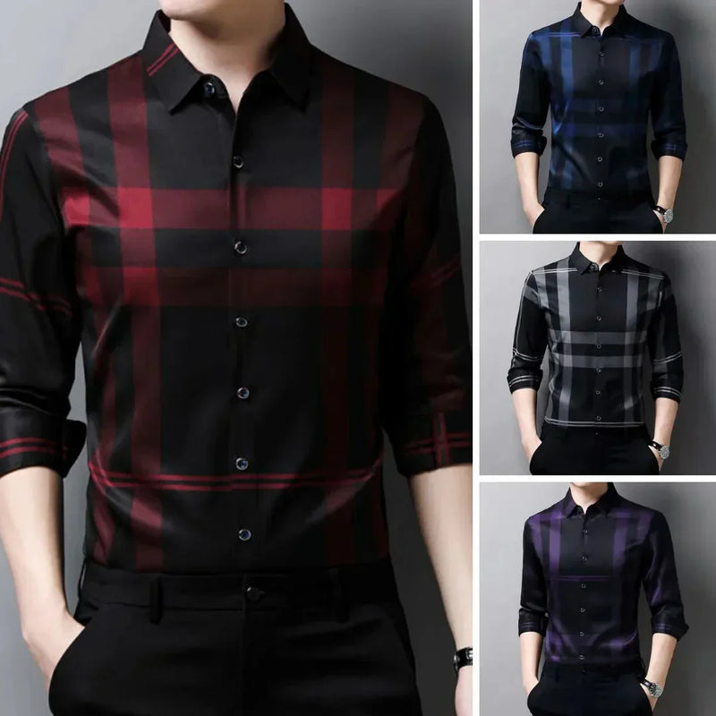 Camisa de Hombre de Manga Larga a Cuadros