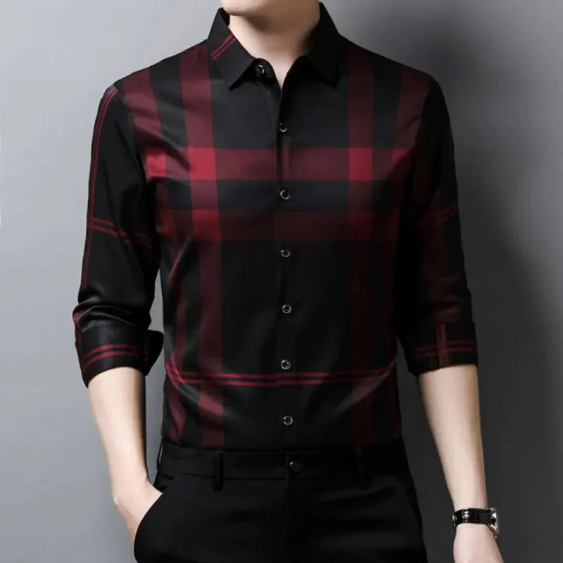 Camisa de Hombre de Manga Larga a Cuadros