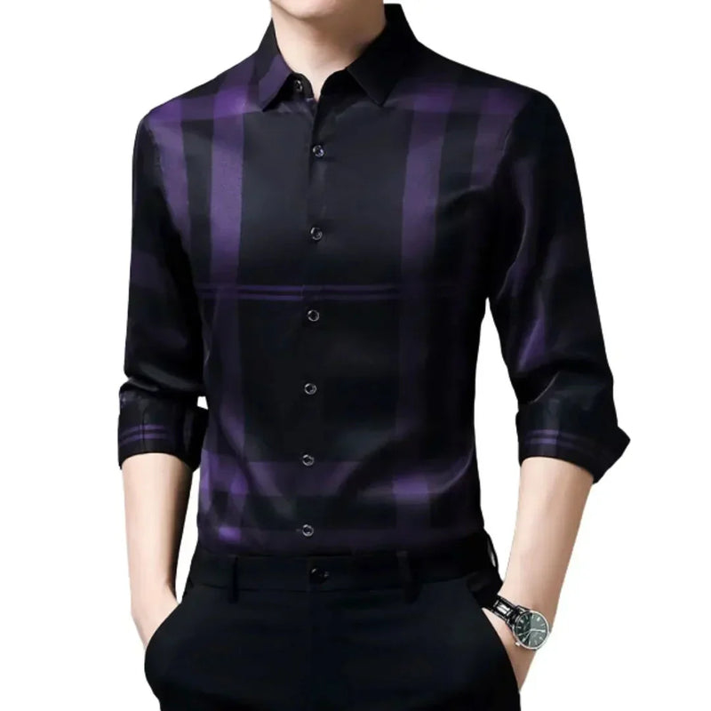 Camisa de Hombre de Manga Larga a Cuadros