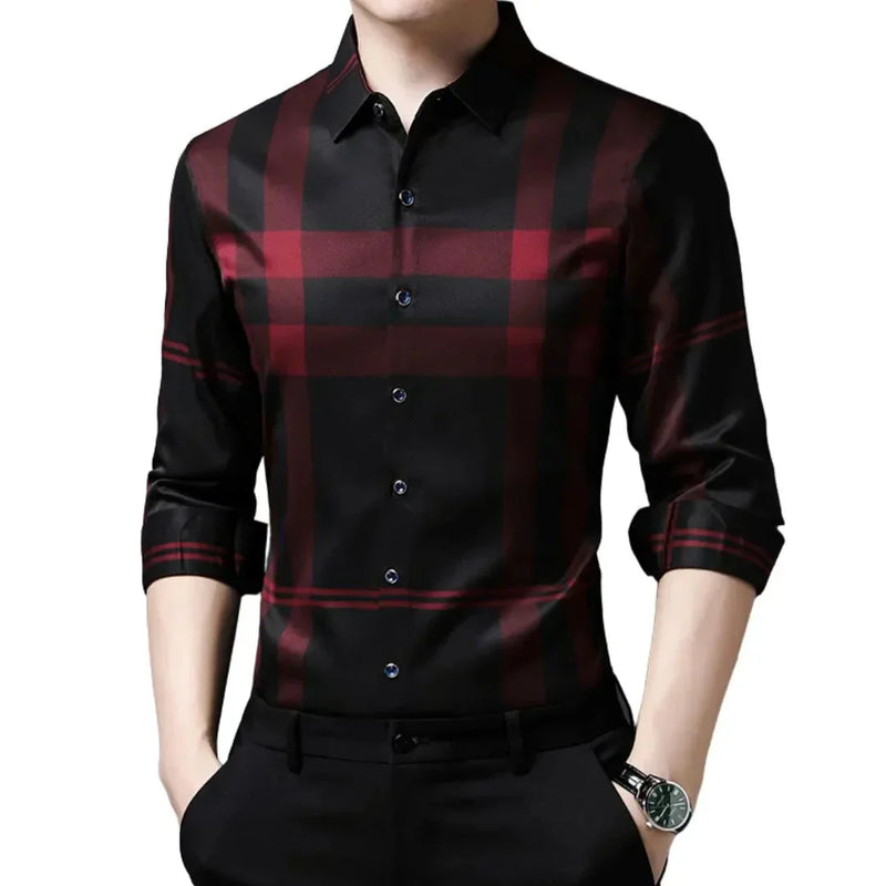 Camisa de Hombre de Manga Larga a Cuadros
